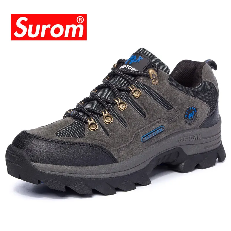 maschio pelle 3 Autunno respirabile antiscivolo Ons adulto Scarpe giallo scarpe all'aperto tennis blu colori comodo Lace da arancione Up Uomo Surom Z1Pq6avdwZ