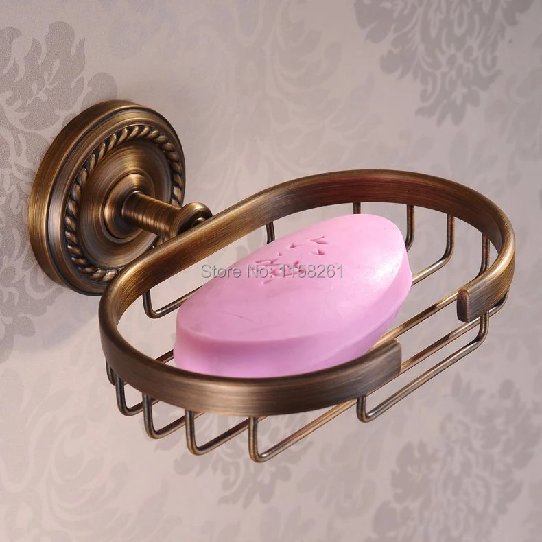 Euro style hot Antique Brass Soap Holder Copper Soap Dishes Carved Pedestal Soap basket soap base