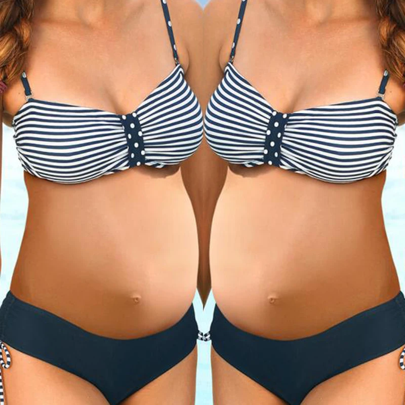 OkayMom 5XL купальный костюм для беременных Сексуальная полосатая одежда из двух частей купальные костюмы для беременных пляжные купальные костюмы