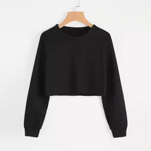 Теплый Женский длинный рукав О-образный вырез однотонный Свитшот пуловер, топы, блузка одноцветные кофты с капюшоном женская спортивная одежда спортивный костюм Джемпер