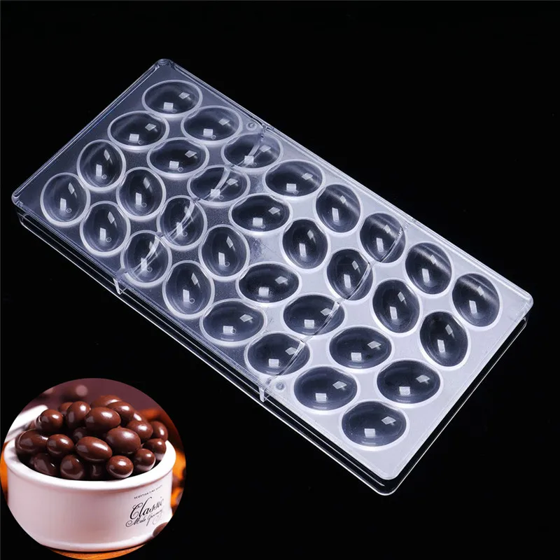 

Hot Sale 32 Holes Cute Egg Shape 3D Chocolate Candy Mold DIY Quality Kitchen Polycarbonate Chocolate Moulds Pastry Baking Tools