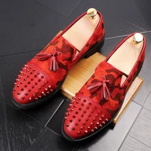 new 2017 men pointed toe vintage brogues oxfords slip on rivets flat casual shoes tassel loafers business shoes size 38-43