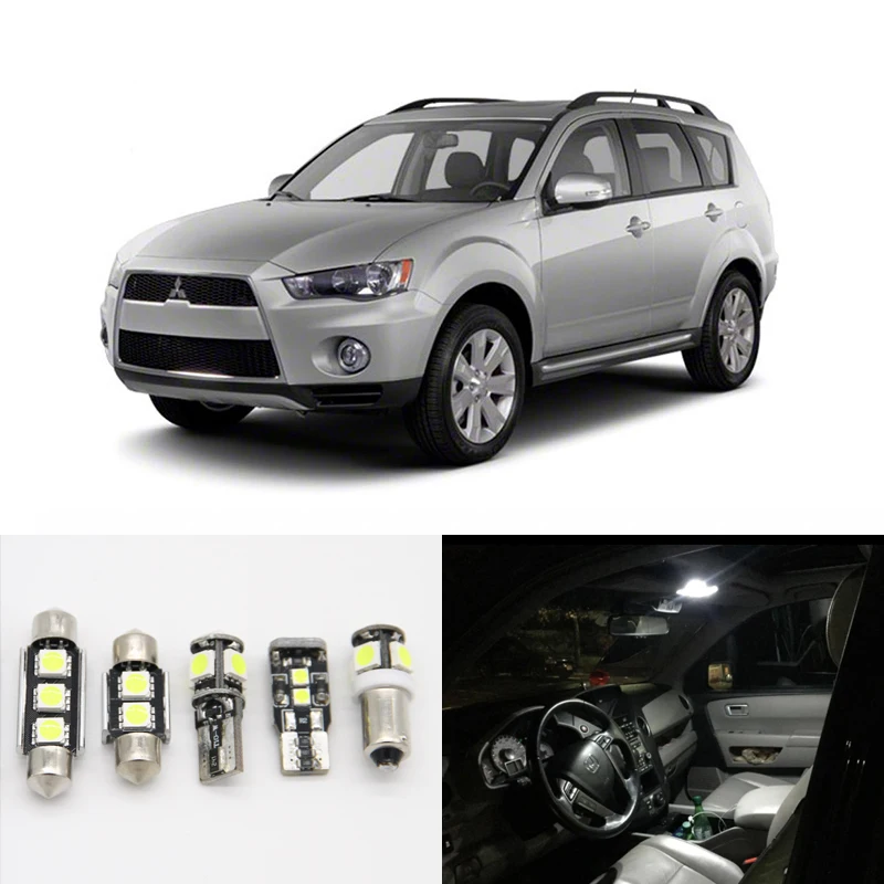 9 шт. светодиодные лампы CAN bus для салона Mitsubishi Outlander 2006 2012|Сигнальная лампа| |
