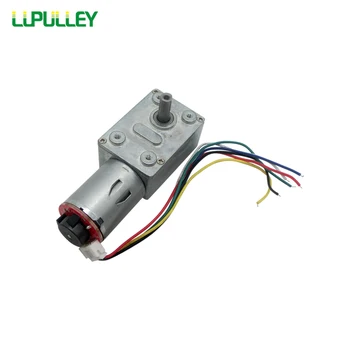 

LUPULLEY JGY-370 Permanent Magnet Turbo Worm Geared DC Motor with Encoder Test Code Tray 6V/12V 10/30/90rpm Reversible Rotation