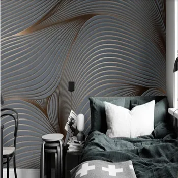 

Geometric abstract lines retro nostalgic modern light luxury background wall