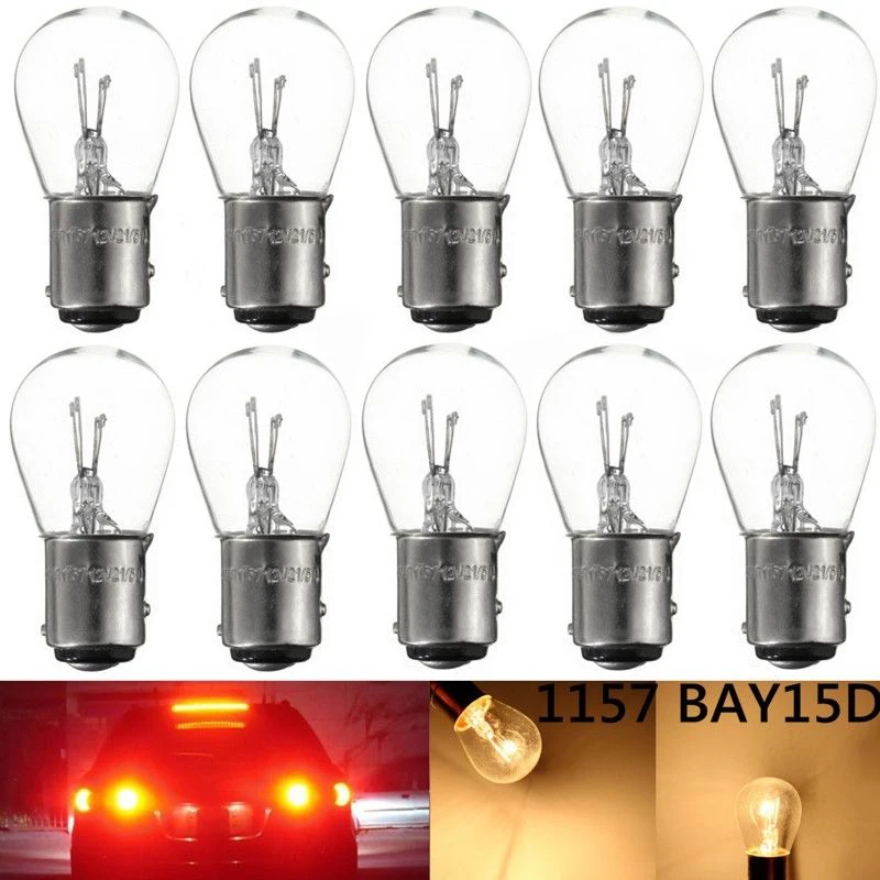 10pcs/lots 1157 BAY15D 21/5W Car Reverse Backup Stop Brake Tail Light Bulb White