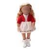 18 inch Girls doll dress Cute red dress suit American new born clothes Baby toys fit 43 cm baby ts54