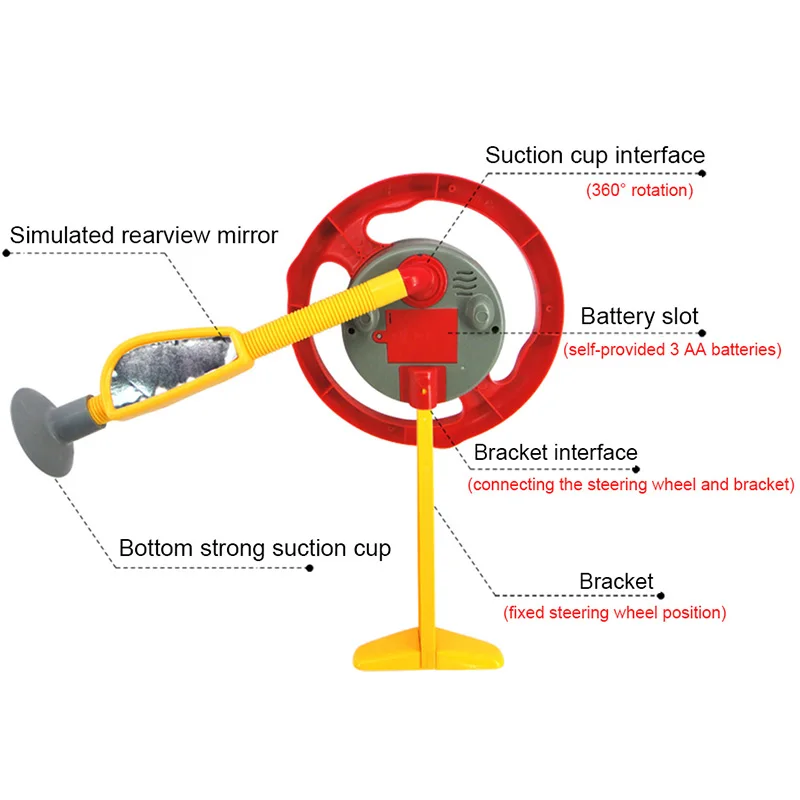 Детское электронное сиденье на заднем сиденье, автомобильное сиденье, руль, детская игрушка, музыкальная присоска, руль, обучающая игрушка