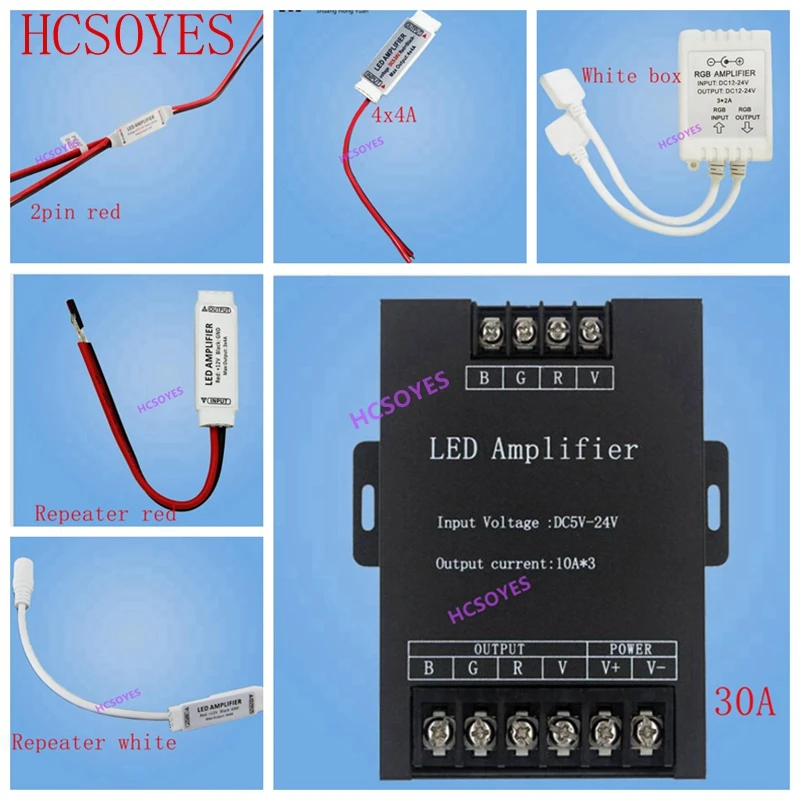 

DC 5-24V 30A aluminum shell amplifier LED shell colorful signal repeater Power Repeater Console Controller 3014 3528 5050 Strip