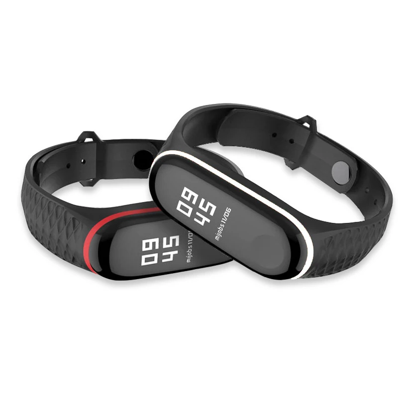 Сменный силиконовый ремешок для часов Xiaomi Mi Band 4 два цвета из ТПУ умных спортивный