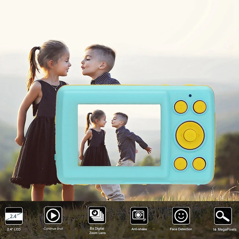 

2.4Hd Screen Digital Camera 16Mp Anti-Shake Face Detection Camcorder Blank Point And Shoot Camera Digital Portable Cute Child #8