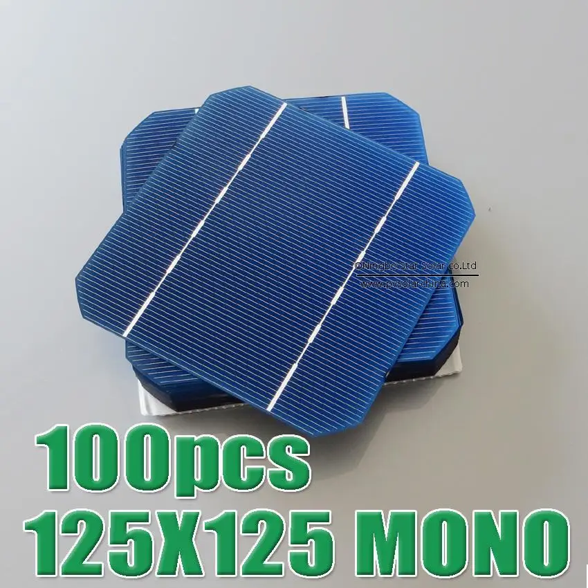 

Hot Sale 100pcs 2.7W - 2.75W 17% - 17.2% efficiency 125 Mono monocrystalline Solar Cell 5x5 for Diy Solar Panels WY