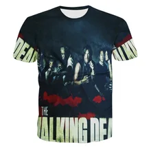 Mens 3D T Shirt The Walking Dead Funny Tee Top Men's Short Sleeve O-Neck T-shirt Fashion Hip Hop Tops Dropship Plus S-6XL R1920