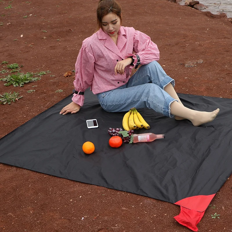 خفيفة في الهواء الطلق التخييم حصيرة للماء البسيطة بطانية مزودة بجيب المحمولة في الهواء الطلق سجادة للرحلات لشاطئ حديقة سادة الرمال شحن حصير...