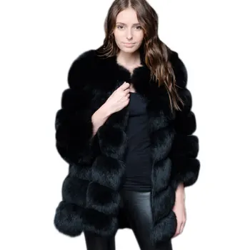 ZADORIN-abrigo largo de lujo de piel sintética para mujer, de invierno abrigo grueso y cálido, chaqueta de piel sintética mullida de talla grande, abrigo para mujer