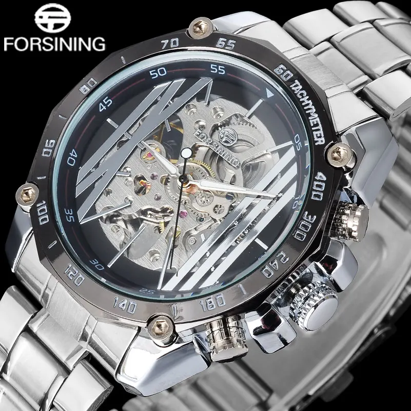 

2017 FORSINING Luxury Brand Men Watches Popular Business Wristwatch Auto Mechanical Skeleton Luminous Point Relogio Masculino