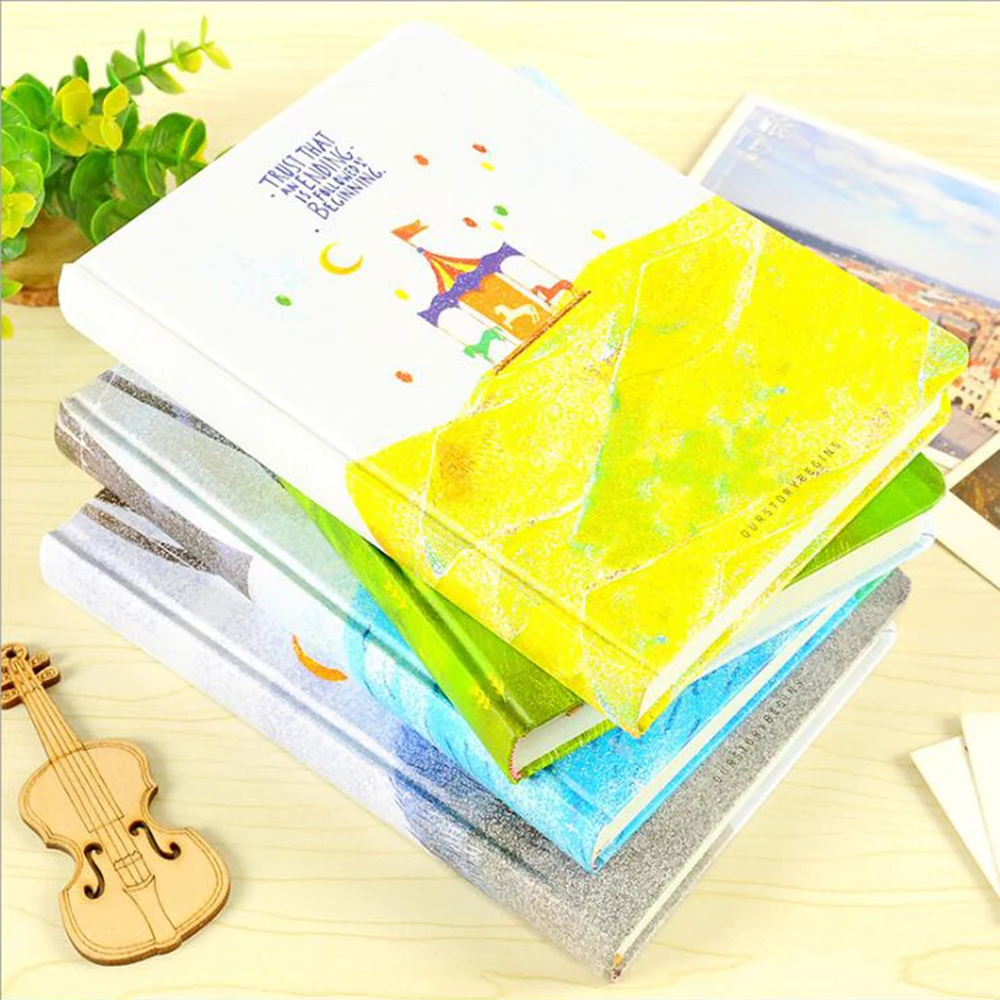 

Candy Color Cartoon Hardcover Multi-functional Notebook School Student Hand Drawn DIY Planner Organizer Traveler's Memos Journal