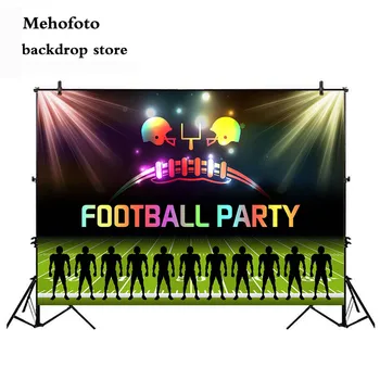 

Neoback Football Party Background for Photography Super Bowl Backdrop for Decoration Green Grass Birthday Theme Banner 477