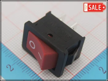 

Wholesale (100Pcs/lot) 2 Pins Copper Pin 2 Position Red Mini Miniature Electrical Boat Rocker Switch, ROHS