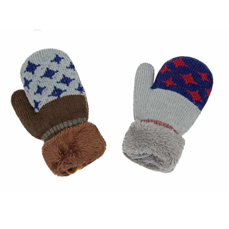 MLTBB, милые варежки для детей, для мальчиков и девочек, Зимние трикотажные перчатки, толстые теплые меховые перчатки, варежки, длина до запястья, милые перчатки