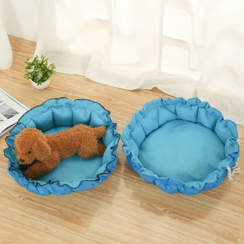 

2018 Summer New Fashion Solid Color Breathable Pet Cat Dog Ice Pad Puppy Kitten House Bed Round Waterproof Pet Mat Supplies