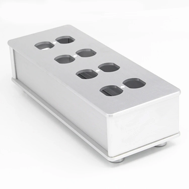 HIFI Class Aluminum Alloy Socket case Cabinet DIY Audio Power Purifier Shell 8-bit US power box power strip Power outlet chassis 430 75 320mm dac 4375 all aluminum power amplifier case preamplifier hifi audio amplifier chassis shell diy box