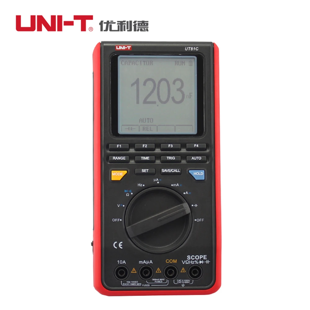 

UNI-T UT81C 16MHz 80MS/s Real-Time Sample Rate Handheld Scopemeter Oscilloscope Digital Multimeter Capacitance Meter Tester
