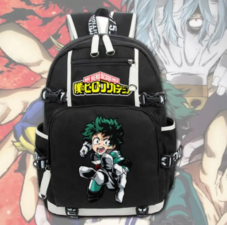 

Anime Black Backpack Cosplay My Hero Academia Izuku Midoriya School Bags Laptop Shoulder Travel Bags Teenagers Rucksack Gift