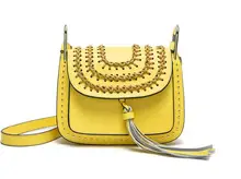 2016 Fashion Famous Brand Flag Bag Bohimian Style Saddle Tsssel Bag Ladies Genuine Leather Messenger Bag