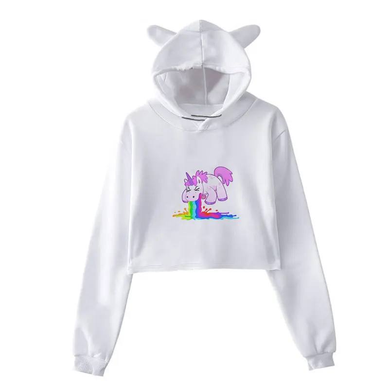 Sudaderas mujer 2018 Радуга Единорог печати толстовки для женщин Harajuku Kawaii толстовка плюс размеры уличная одежда Para Mujer