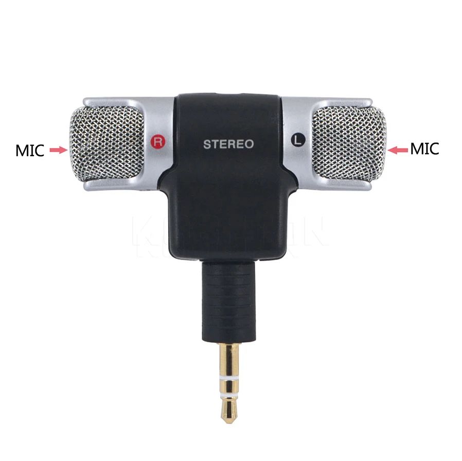 Kebidu микрофоны 3,5 мм портативный мини-микрофон цифровой стерео микрофон для рекордера пение песня караоке