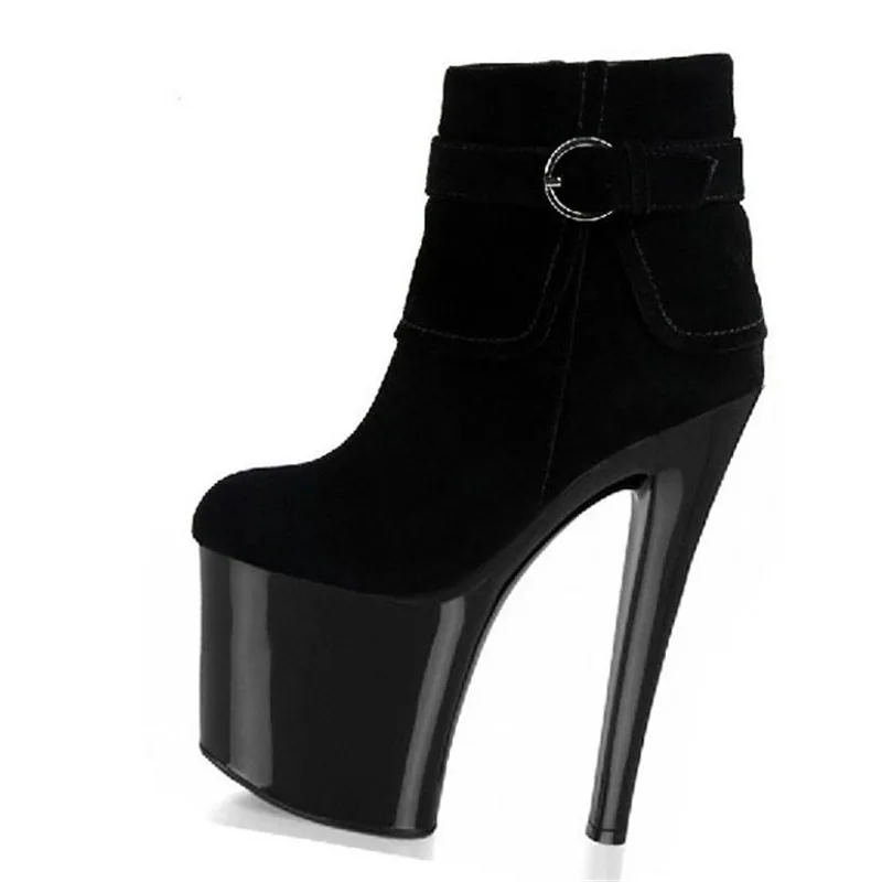 New suede material princess party ankle boots, 20 cm high heel model dancing pole performance, dancing shoes