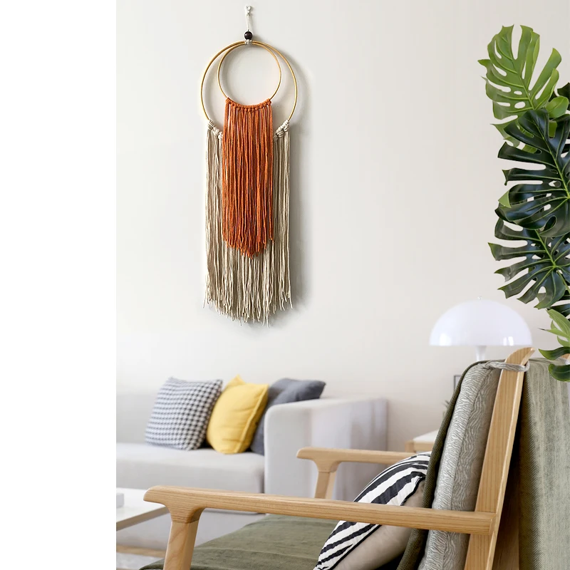 

Hand-woven Macrame Dyed Wall Tapestry Living Room Bedroom Study Boho Decor Tapestry Wall Hanging