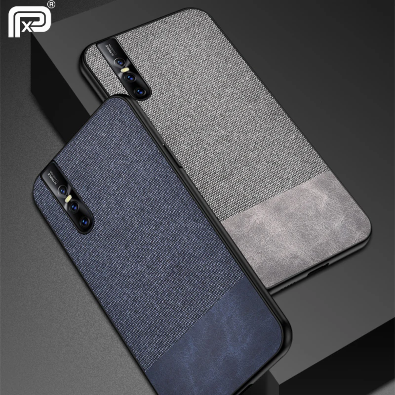 For VIVO V15 Pro Case Cloth Business Fabric Hard Back Cover For VIVO V15Pro V15 Pro Phone Case Soft Silicone Bumper Fundas