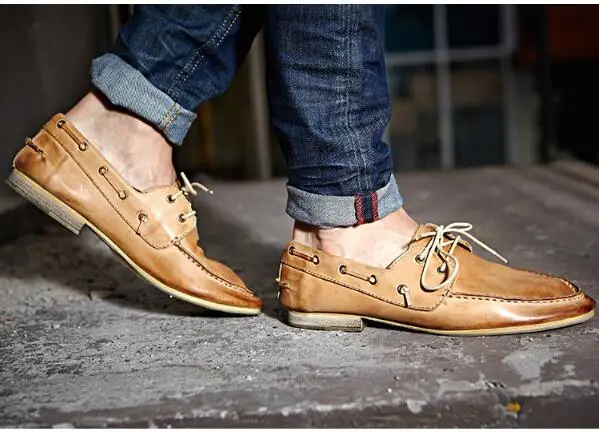 New Summer Fall Breathable Leiure Shoes Flat heel Genuine leather Breathable Man Shoes