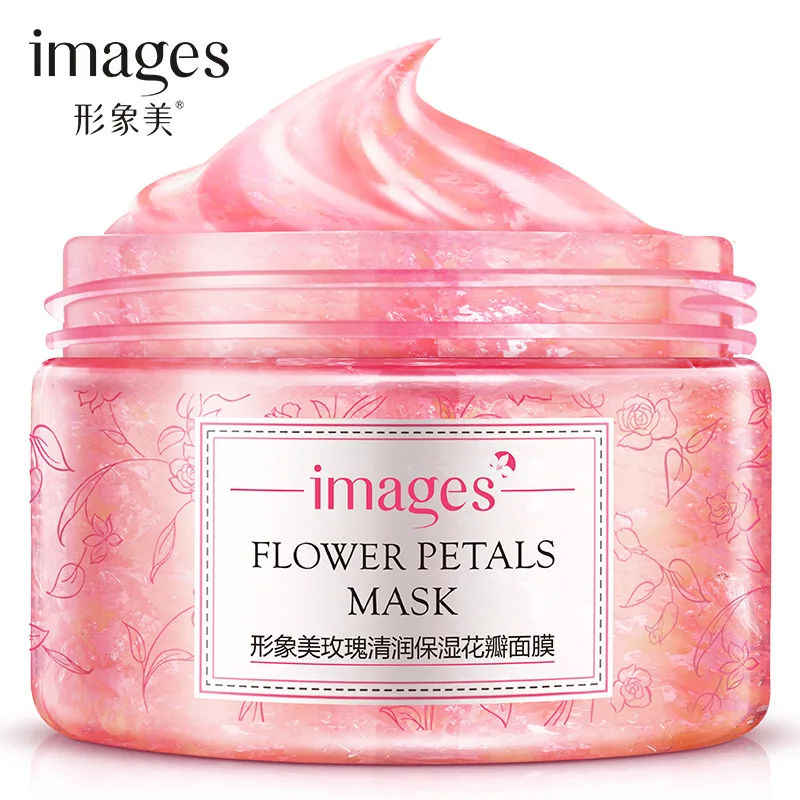 

images Rose Flower Petals Face Mask Moisturizing Oil Control Whitening Anti-Aging Facial Skin Care Sleeping Mask