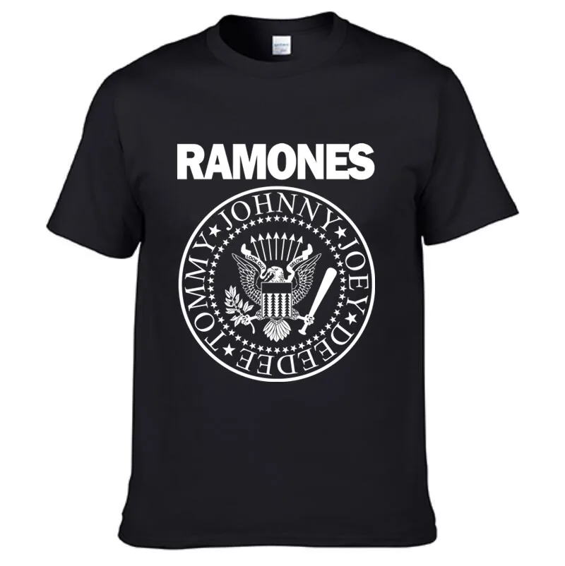 

Vintage ScreenPrinting Ramones Retro Logo American Punk Rock Band Music Tour Biker T-shirt Men Cotton Tees Tops