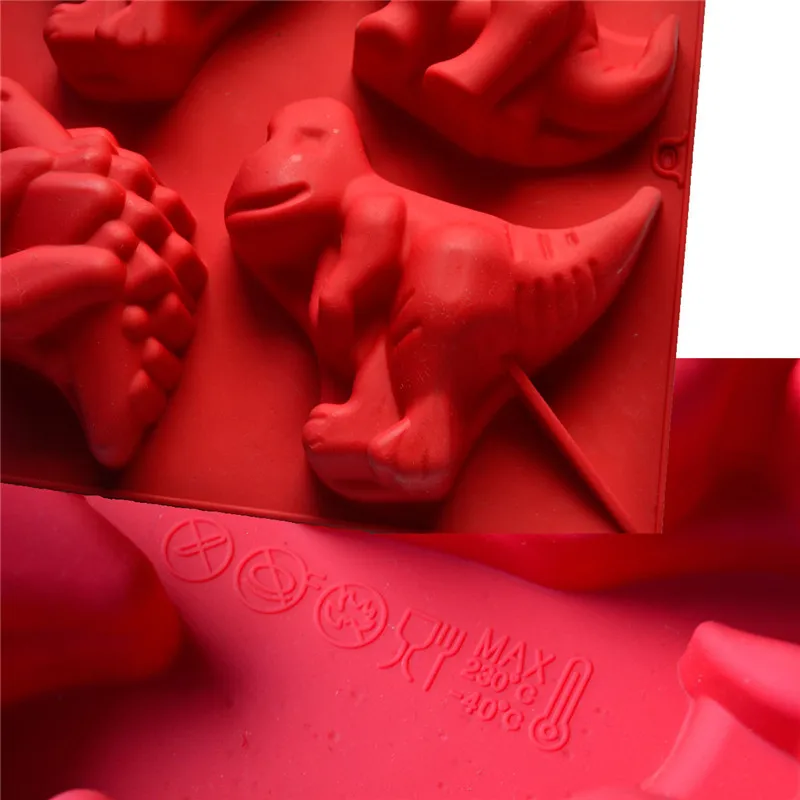 Cute Dinosaur Shape Silicone Cake Molds 3D Animal Dinosaur Form Sugar Fondant Soap Jelly Pudding Moulds Cake Decorating Tools7