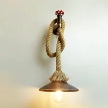 Kitchen living room bedroom aisle corridor stair light restaurant cafe light retro loft wall lamp E27 sconce bra hemp rope light retro chinese wall lamp wall sconce antique wood parchme stair aisle corridor bedroom living room cafe lamp e27 wall light bra