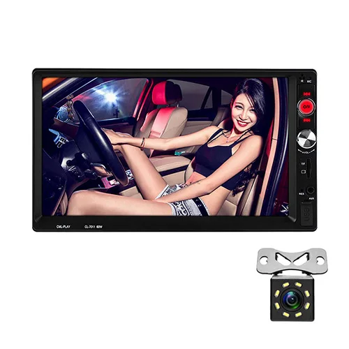 7 HD Автомобильное стерео радио 2 DIN Авторадио Bluetooth Handsfree MP5 плеер AUX USB TF автомобильное аудио Зеркало Ссылка рулевое колесо управление - Цвет: MP5 with 8 led cam