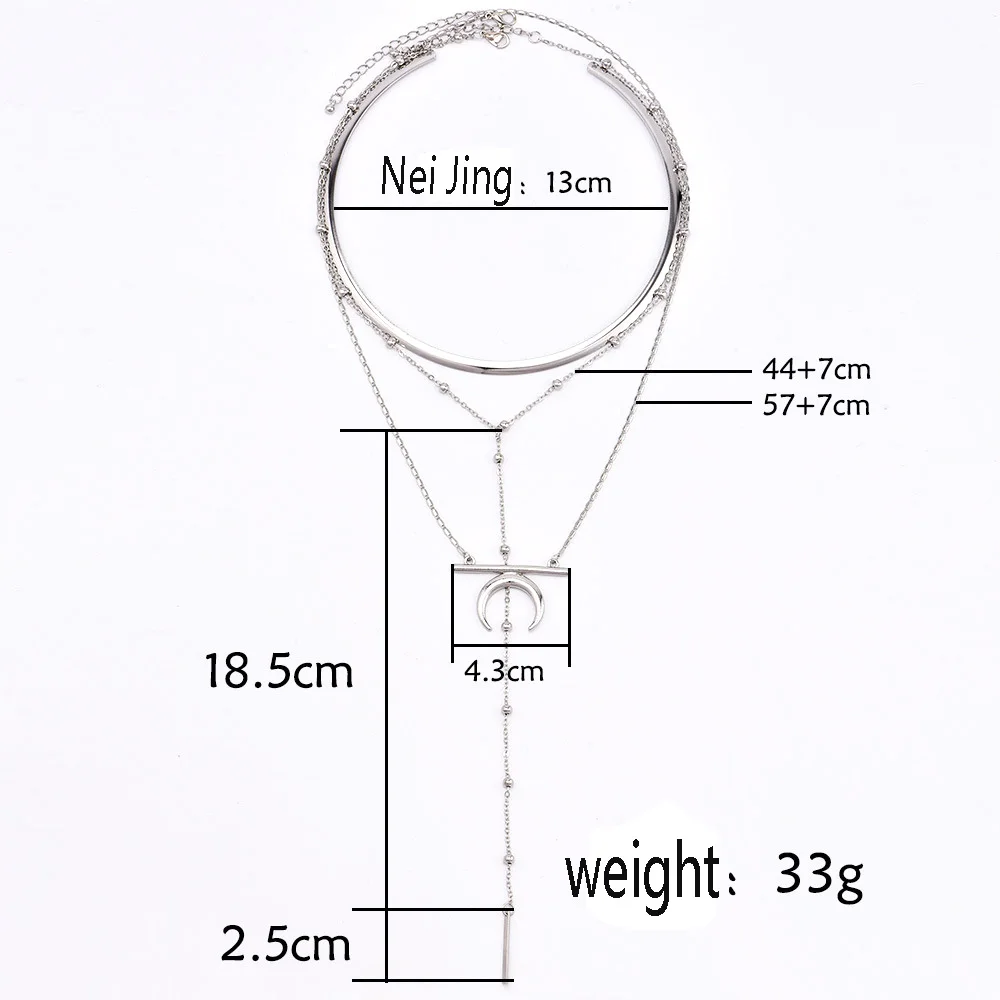 Bls-miracle панк Модные ювелирные изделия аксессуары трендовые Многослойные лунные подвески с крутящими моментами ожерелье приятный подарок для влюбленных N559