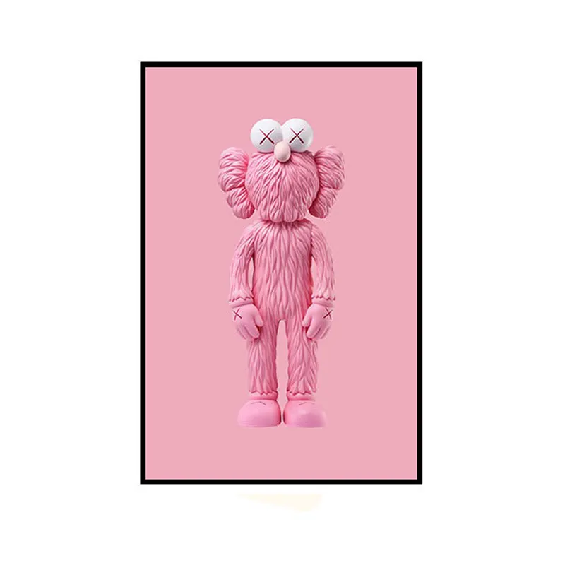 

30CM X 40CM KAWS BFF PINK XX Companion Gallery Art Canvas Pop Contemporary Graffiti Painting Picture for Living Room Blank Wall