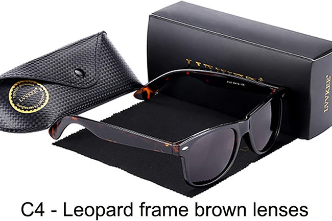 LVVKEE, модные классические брендовые поляризованные солнцезащитные очки для мужчин/женщин, Ретро стиль, UV400, солнцезащитные очки для вождения, мужские/женские очки - Цвет линз: C4 WITH BOX