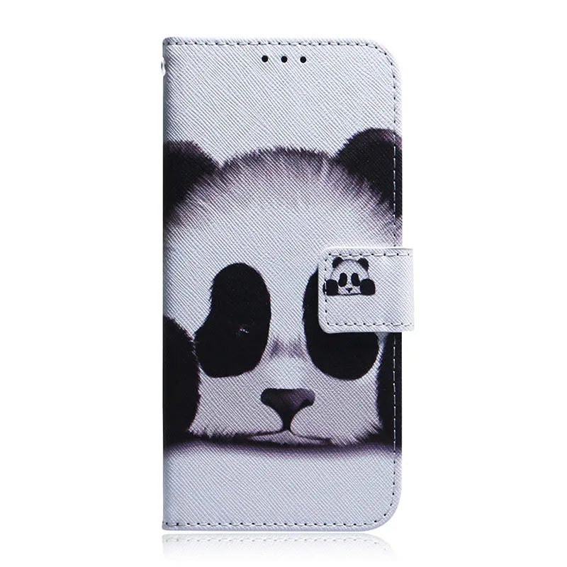 Лев вьетнамки из искусственной кожи+ Wallet Cover для Coque samsung Galaxy J4 плюс J6 премьер A7 S10e S10 S8 M10 M20 M30 A10 A30 A40 A50 - Цвет: Panda