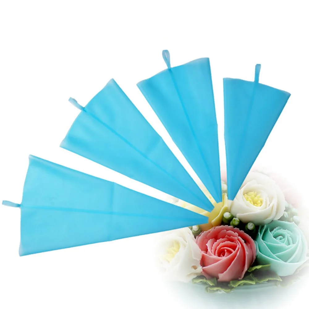 

4pcs/lot Baking Decorating Reusable Confectionery Silicone Icing Piping Cream Pastry Bag Squeeze Nozzle Cake Decorting OK 0954
