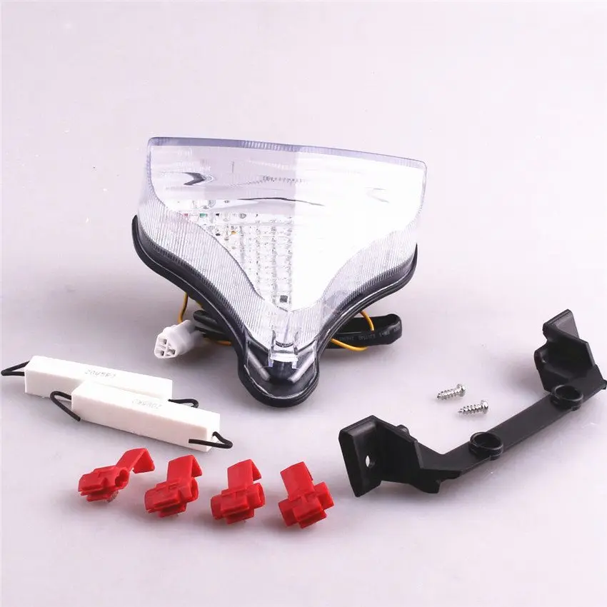 

Motorcycle LED Turn Signals Tail Light For Yamaha YZF R1 2009-2011 2010 Integrated Clear
