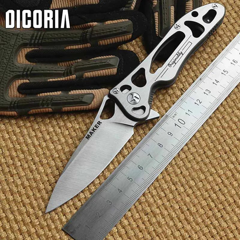 

DICORIA Original Maker 3 S35vn blade TC4 Titanium handle ball bearing Flipper folding knife Drills Saws camping knives EDC tools