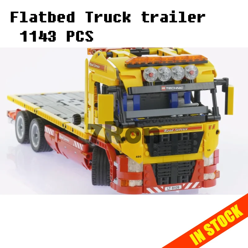 

Models building toy 20021 1143pcs Technic series The Flatbed Truck trailer Building Blocks Compatible with lego 8109 toys