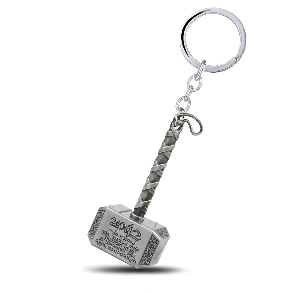 Thor Hammer Keychain The Avengers Mjolnir Figure Metal Keychain Pendant