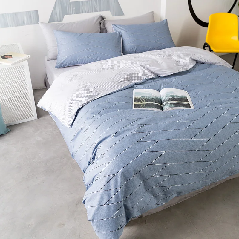 Waliicorners Cartoon 100% Cotton Bedding Set cute cat Duvet Cover Sets Soft Bed Linen Flat Bed Sheet Set Pillowcase 4PCS bed cover 25 5T6A5996